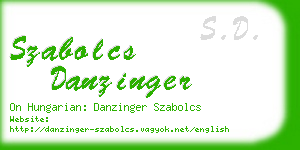 szabolcs danzinger business card
